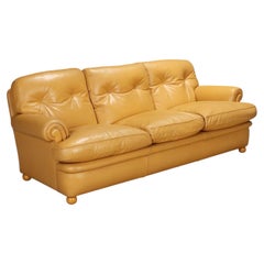 Three-seater 'Dream/B' sofa by Poltrona Frau in orange leather 80s-90s