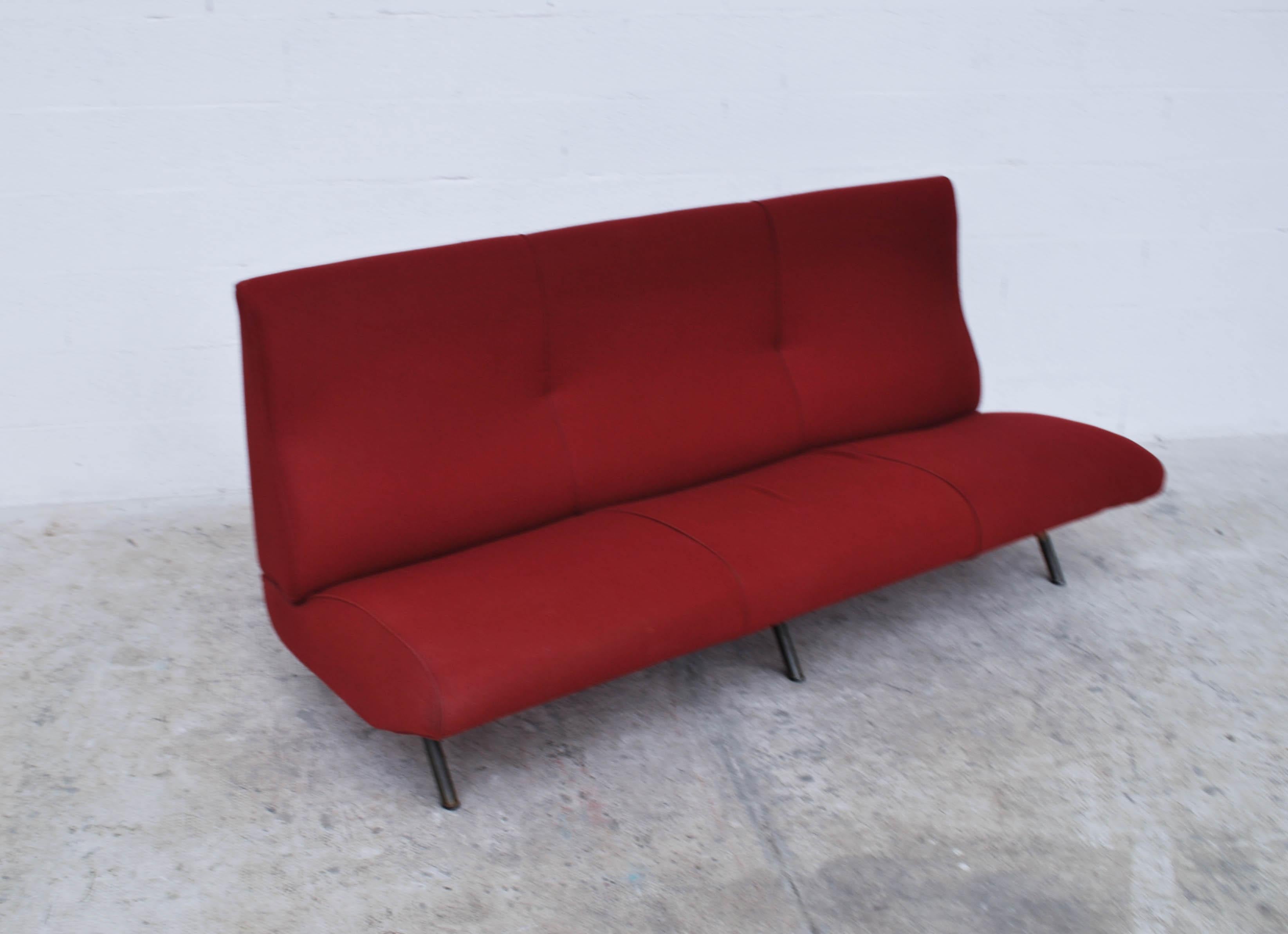 Tissu Canapé Divano Triennale 3 Seater design de Marco Zanuso pour Arflex, années 50, 60 en vente