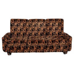 Divano vintage anni 
70 a tre posti in velluto multicolore design Italiano