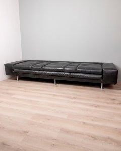 Schwarzes Ledersofa 'Domino', 80er Jahre, entworfen von Massimo Morozzi für Cassina