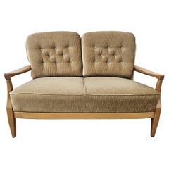 Vintage 1970s two-seater beech sofa