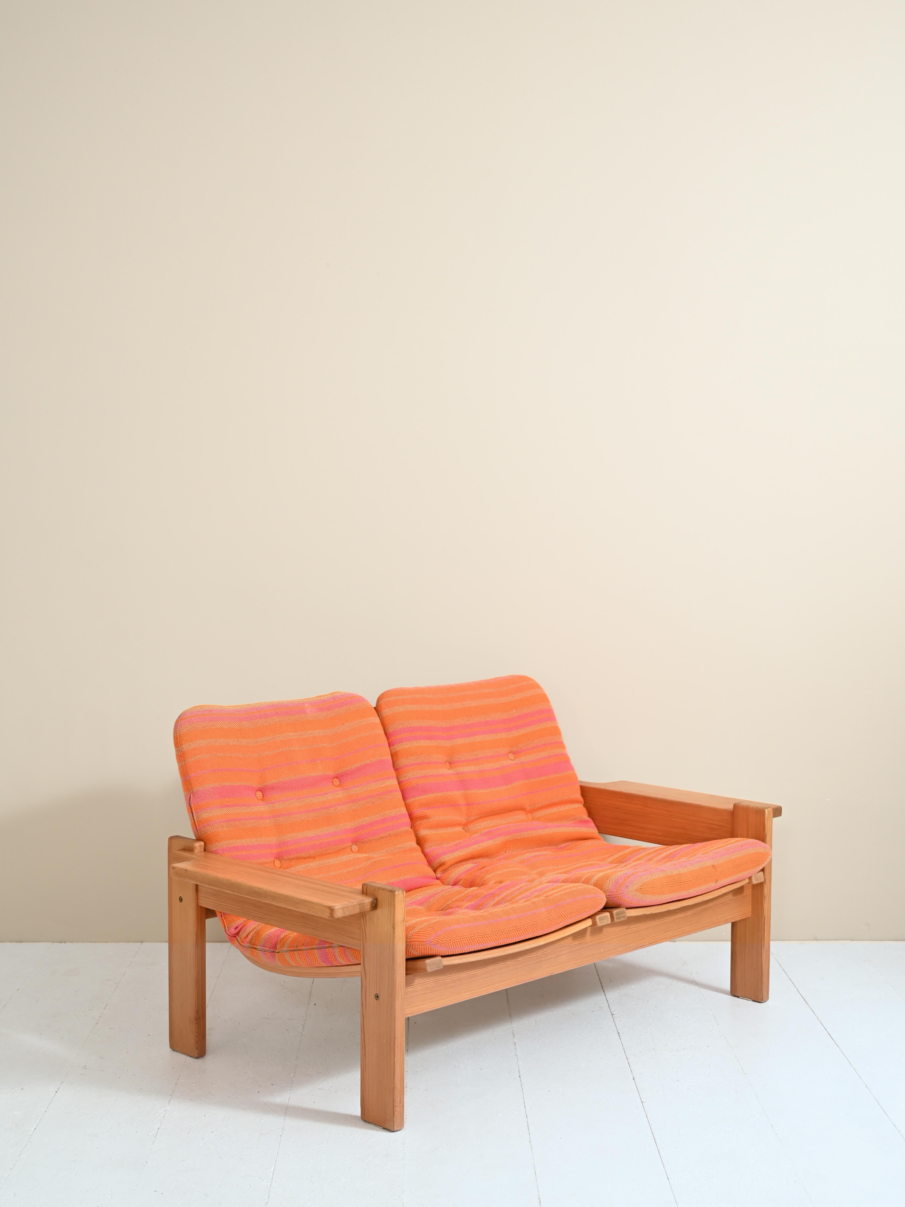 Pine Swedish 1970s vintage sofa by Yngve Ekström For Sale