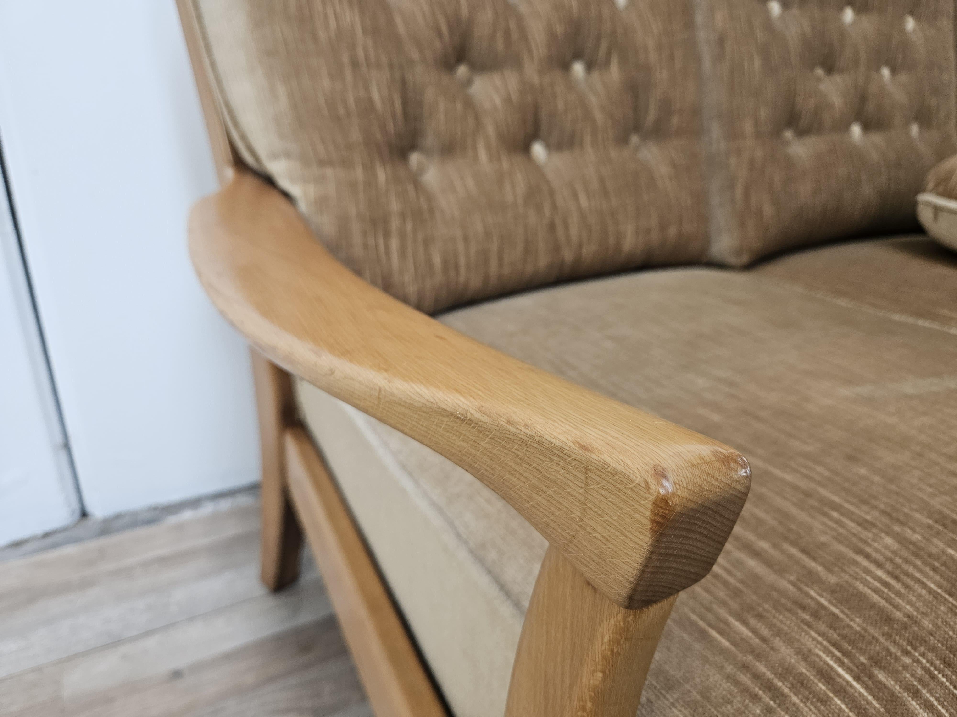 Vintage 1970s three-seater beech sofa For Sale 6