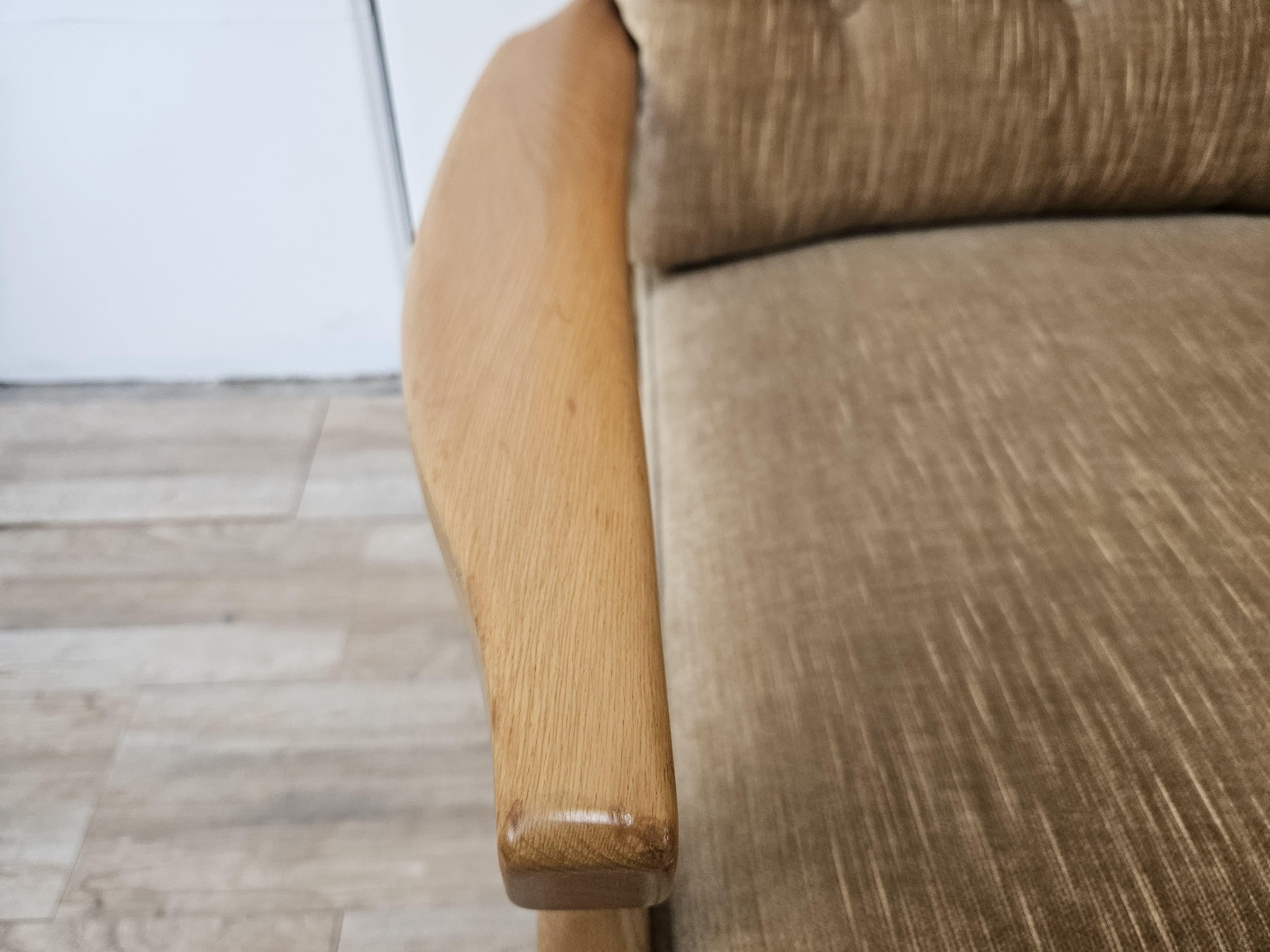 Vintage 1970s three-seater beech sofa For Sale 7
