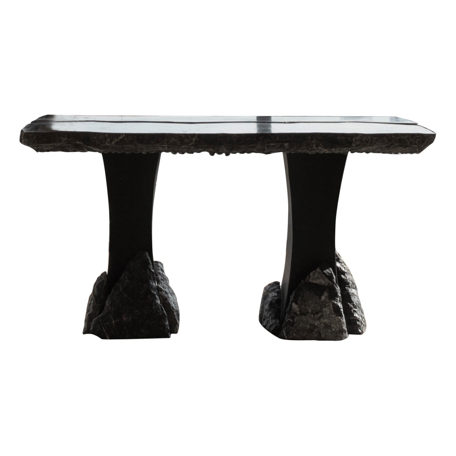 Divergente Textured Black Marble Due Table with Split Top by Andres Monnier