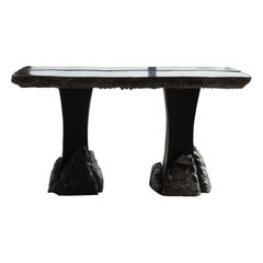 Divergente Textured Black Marble Due Table with Split Top by Andres Monnier