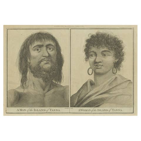 Diversity of Tanna: Portraits of a Man and Woman from Vanuatu’s Isle, ca.1785