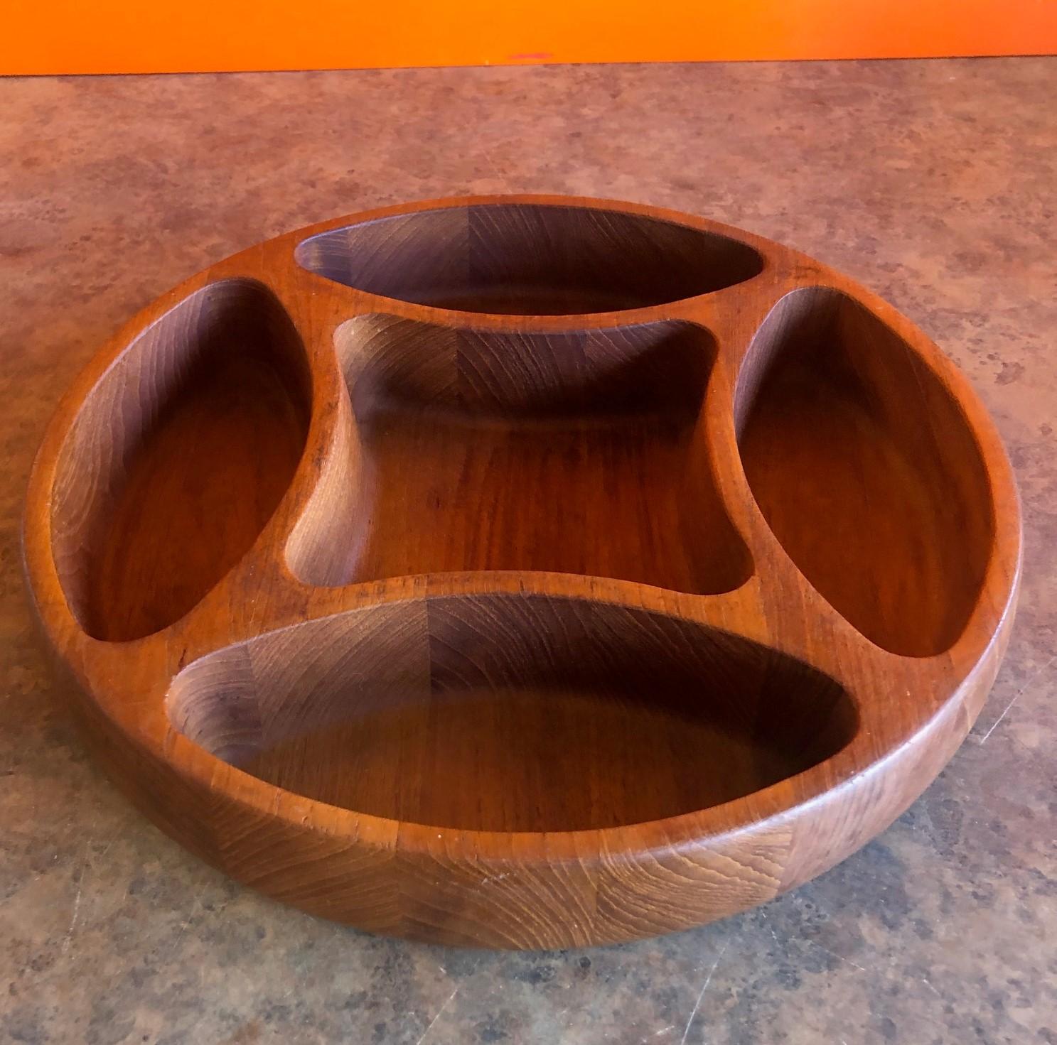 Mid-Century Modern Divided Bowl in Teak by Jens Quistgaard for Dansk For Sale