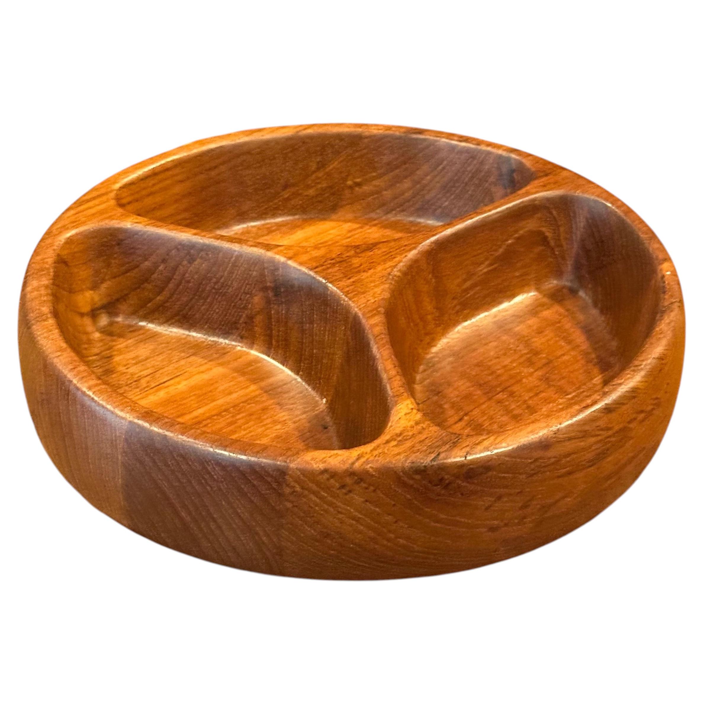 Vassoio / ciotola divisa in teak di Jens Quistgaard per Dansk
