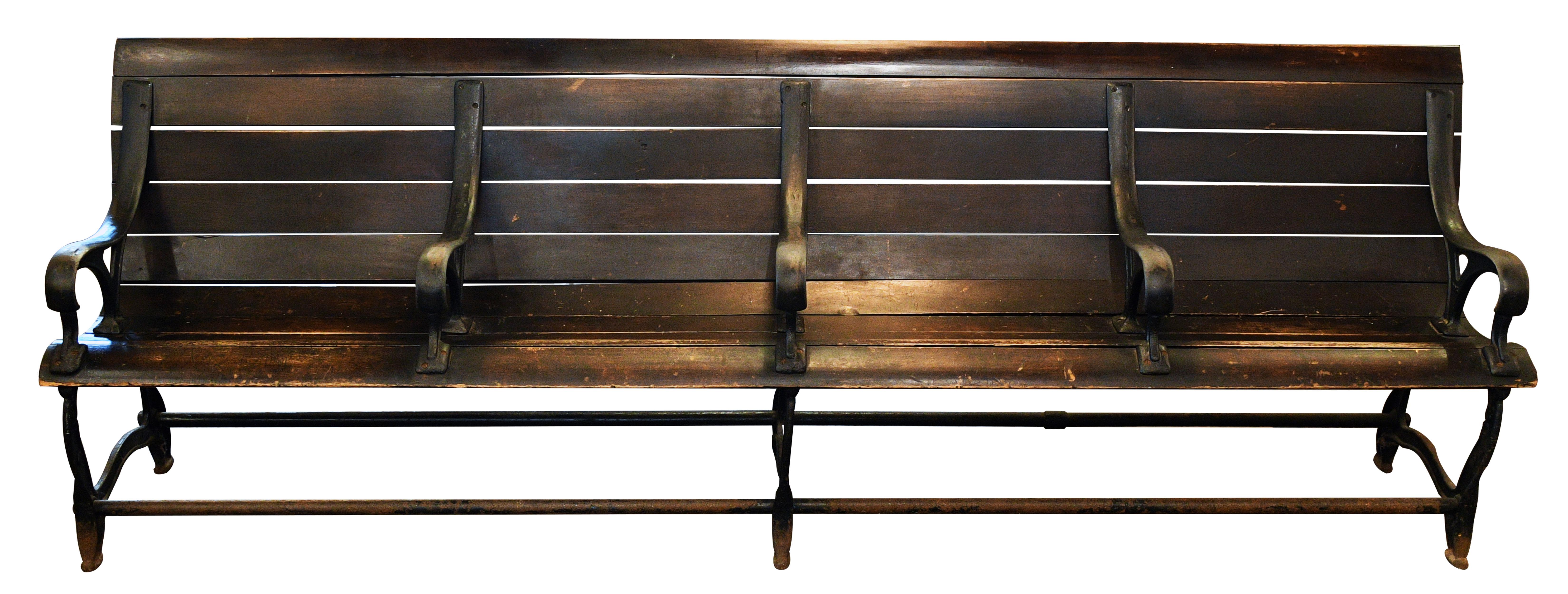 wood iron bench