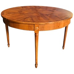 Divine Antique Round French Inlaid Marquetry Table