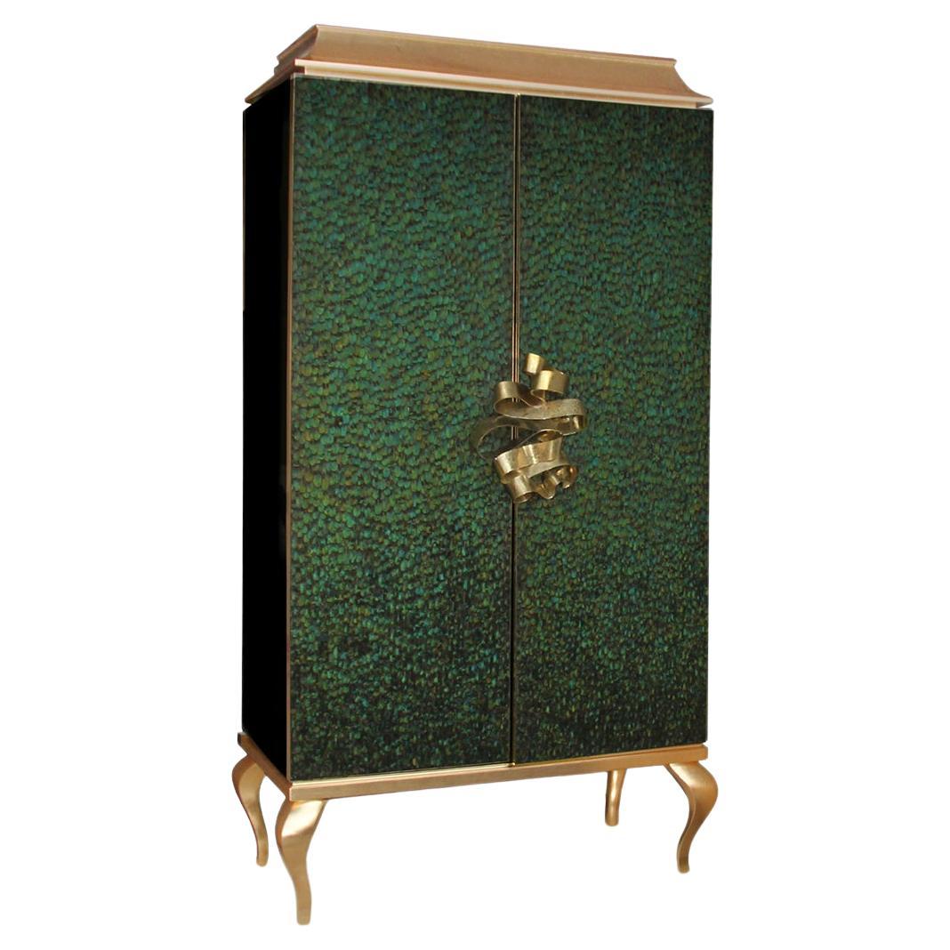 Divine Peacock Feather Armoire For Sale