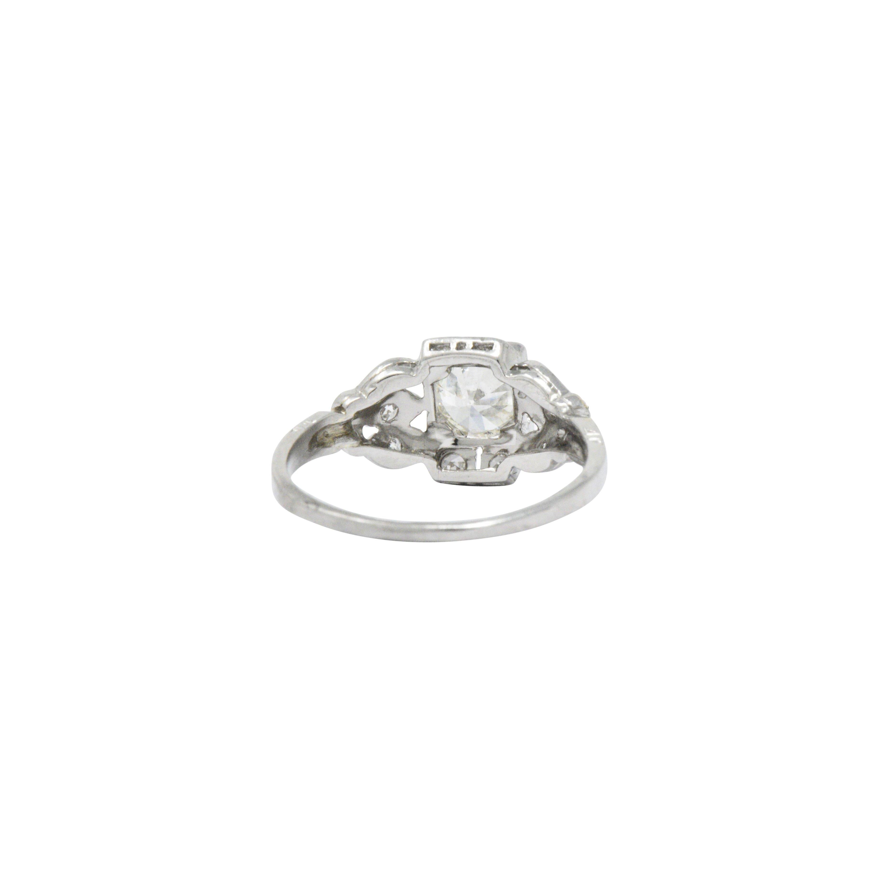 Divine Art Deco 1.06 CTW Diamond Platinum Alternative Engagement Ring 1
