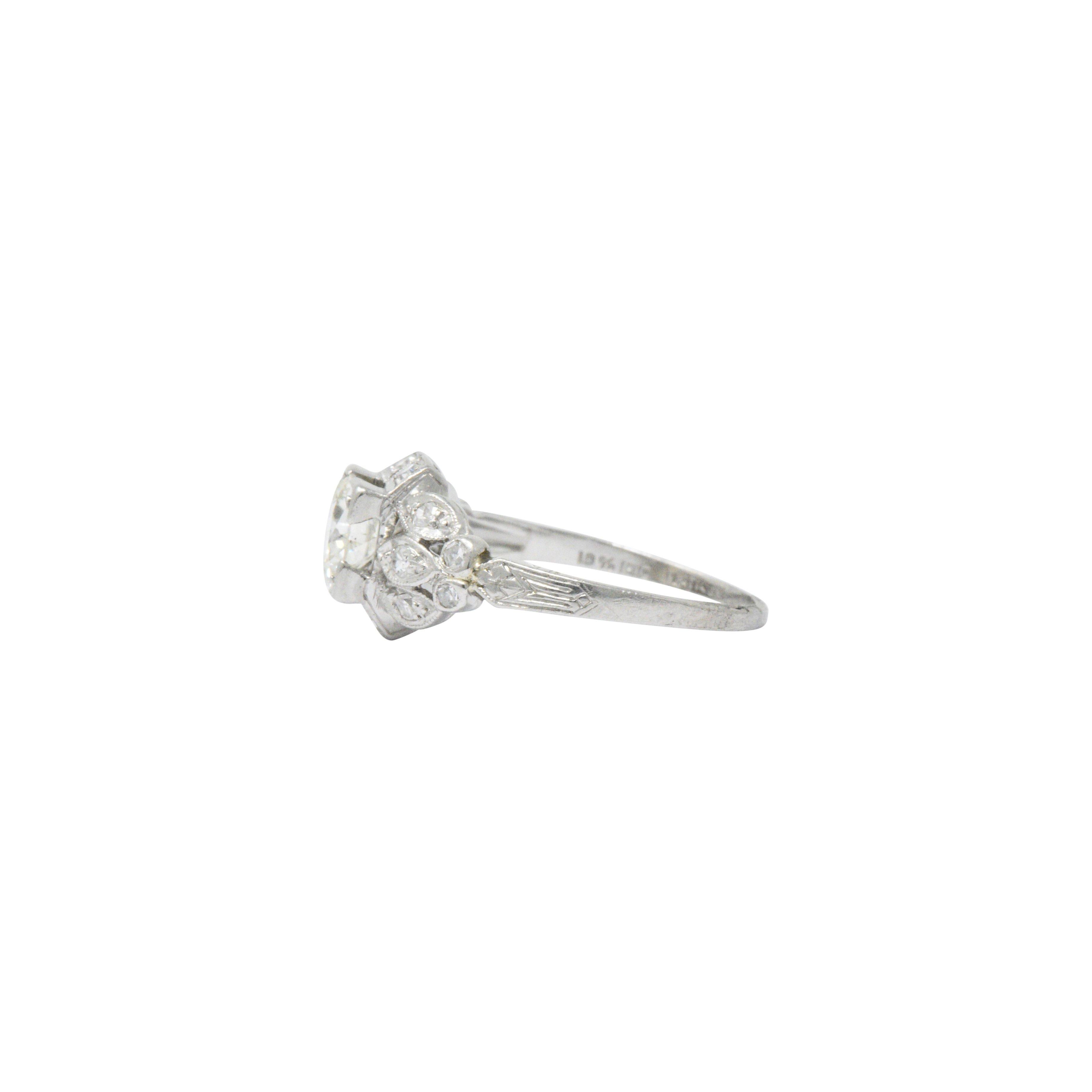 Divine Art Deco 1.06 CTW Diamond Platinum Alternative Engagement Ring 3