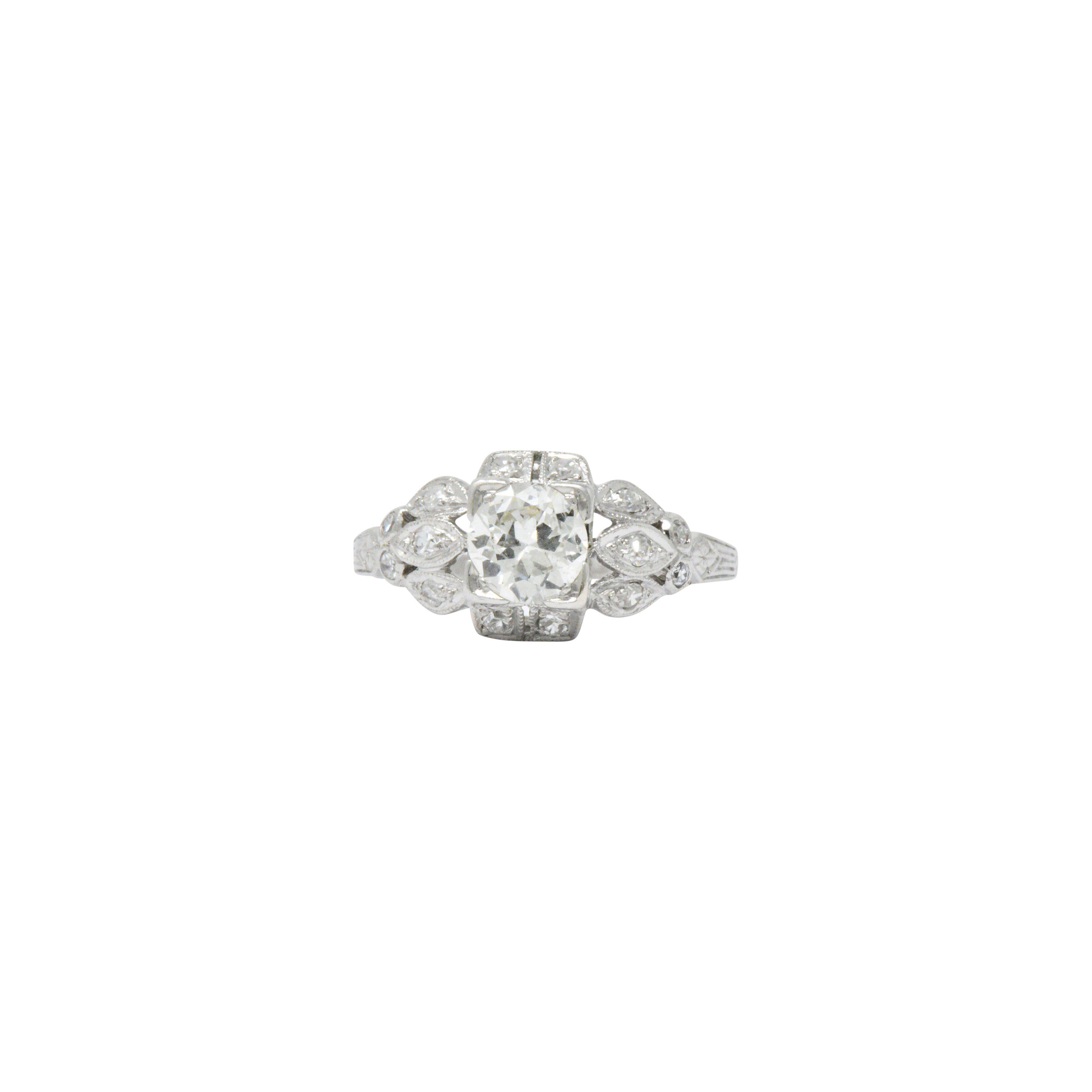 Divine Art Deco 1.06 CTW Diamond Platinum Alternative Engagement Ring 4
