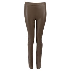 Divine Cashmere Brown Leather Skinny Trousers Size S Divine Cashmere Brown Leather Skinny Trousers Size S