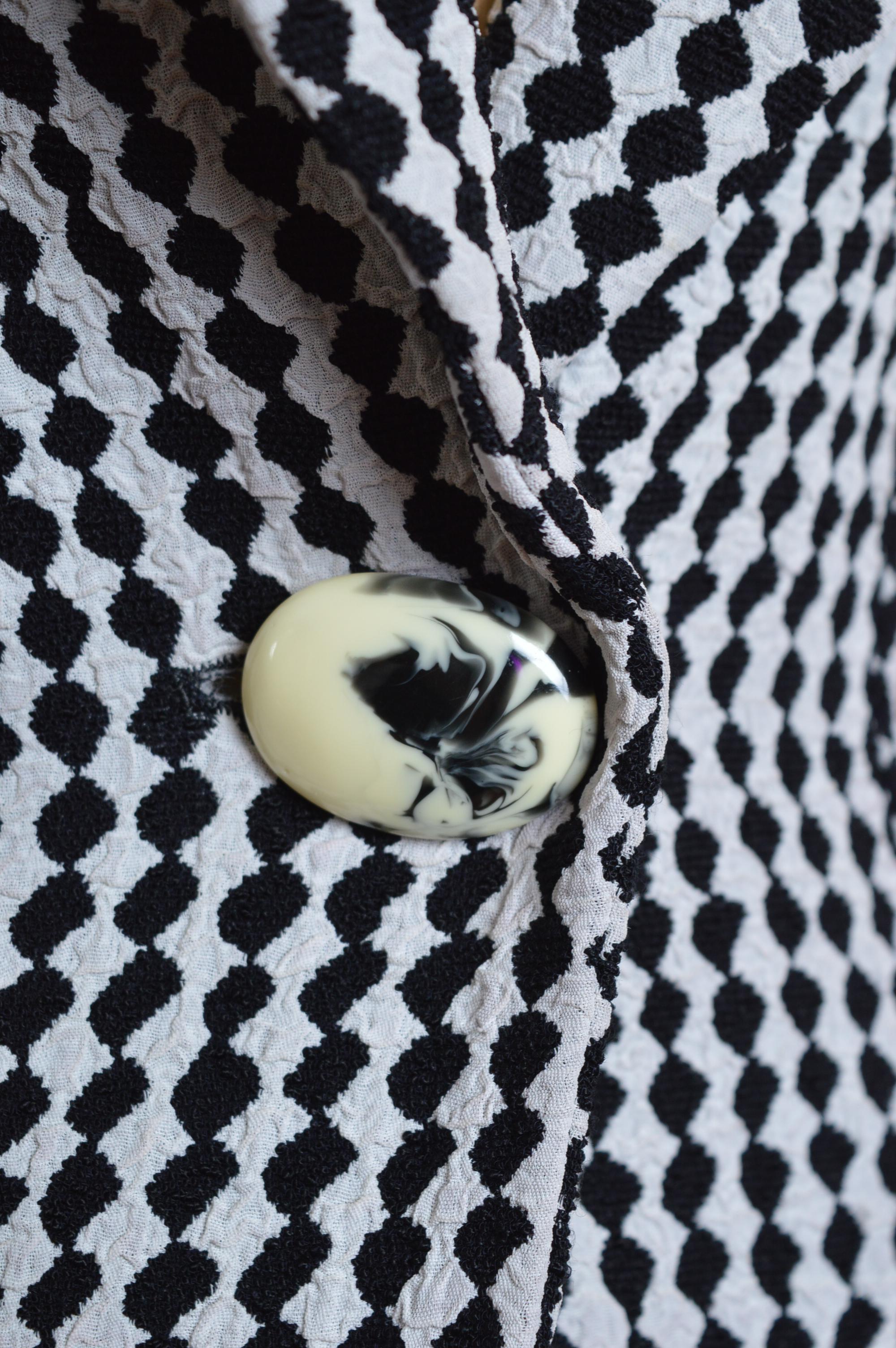 Divine Christian Dior by Gianfranco Ferré Black & White diamond Tailored blazer 3