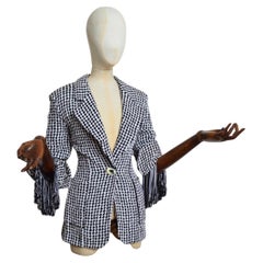 Vintage Divine Christian Dior by Gianfranco Ferré Black & White diamond Tailored blazer