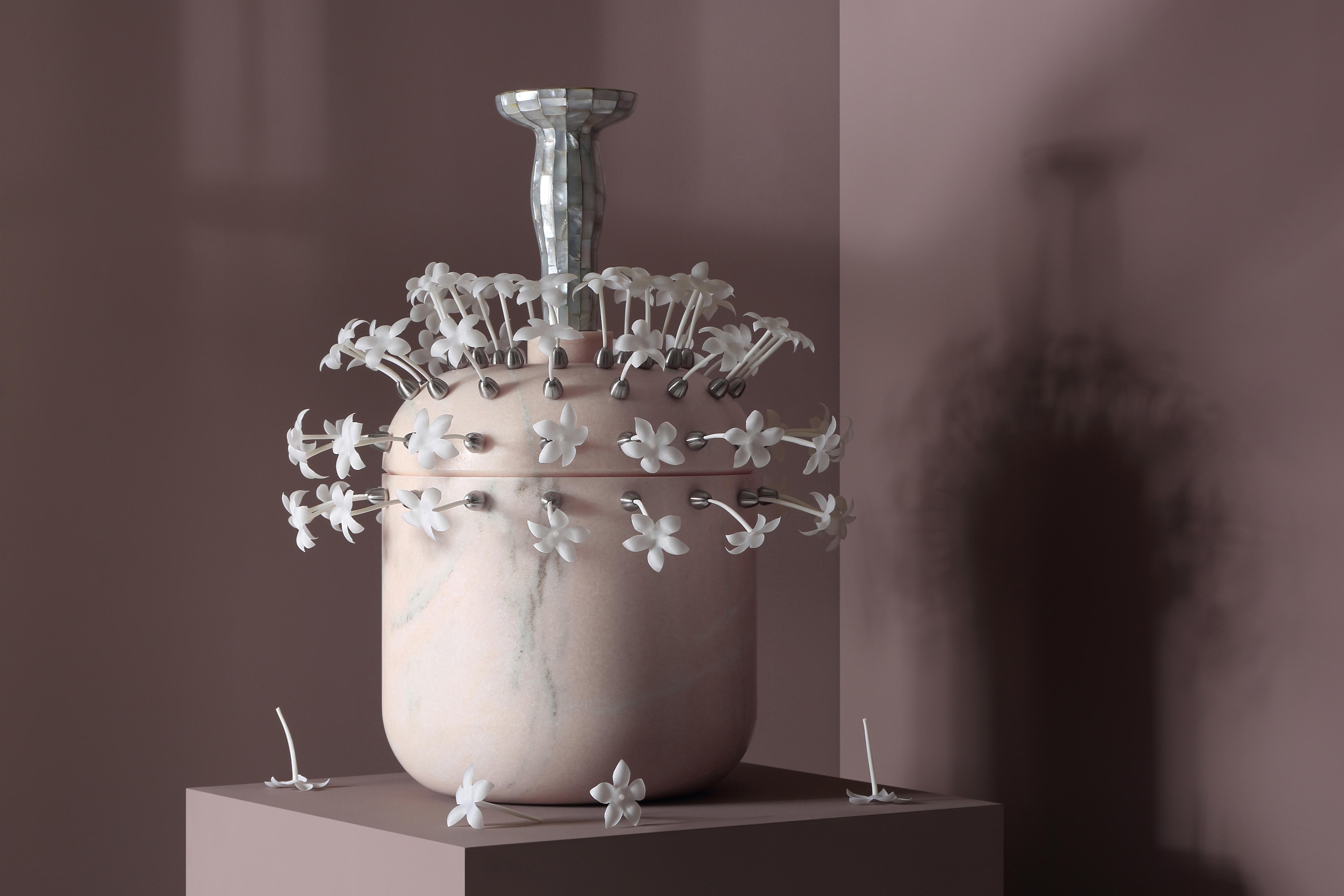 Modern Divine Decadence 2 Multifunctional Object in Aurore Marble by Richard Yasmine For Sale