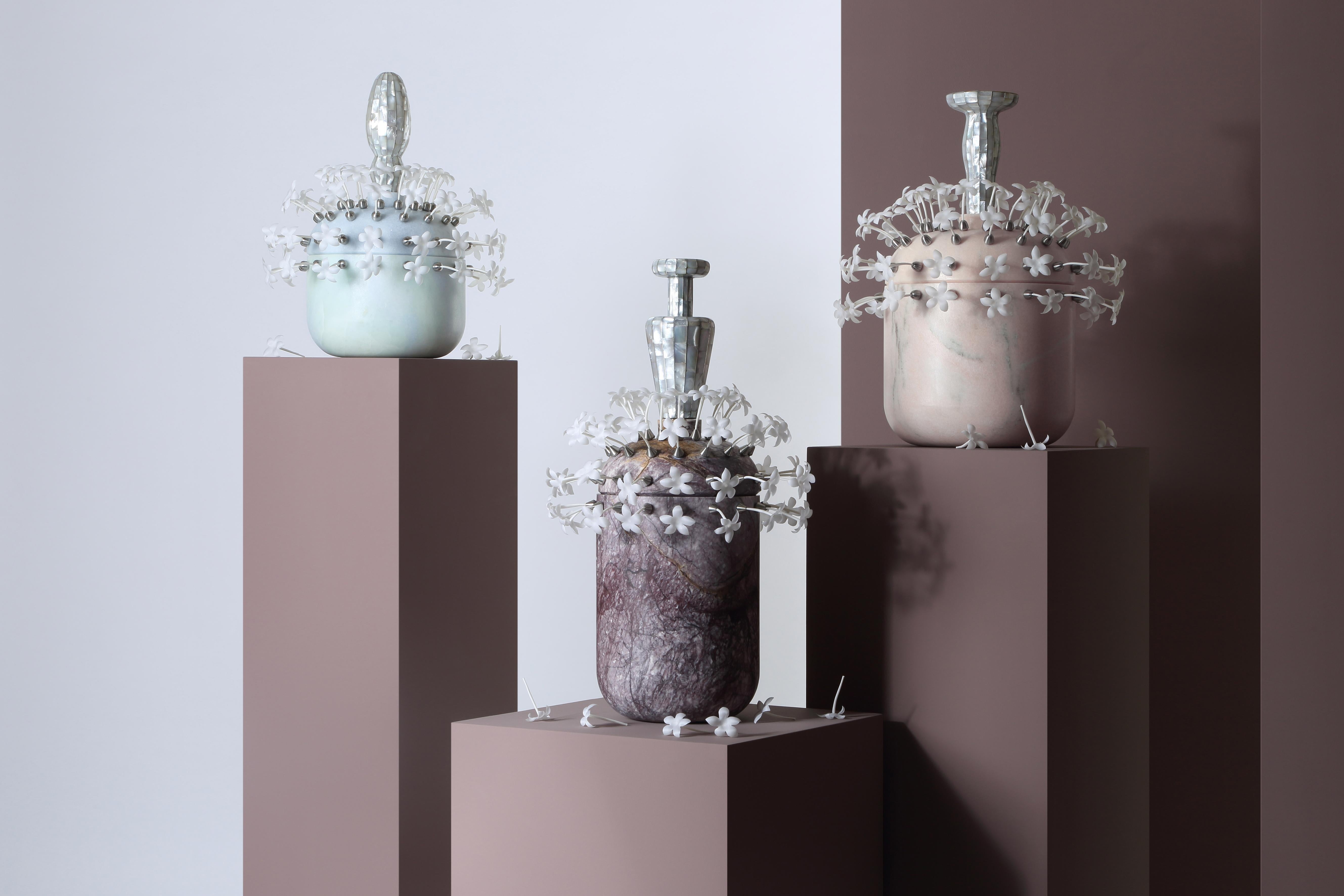 Lebanese Divine Decadence 2 Multifunctional Object in Aurore Marble by Richard Yasmine For Sale