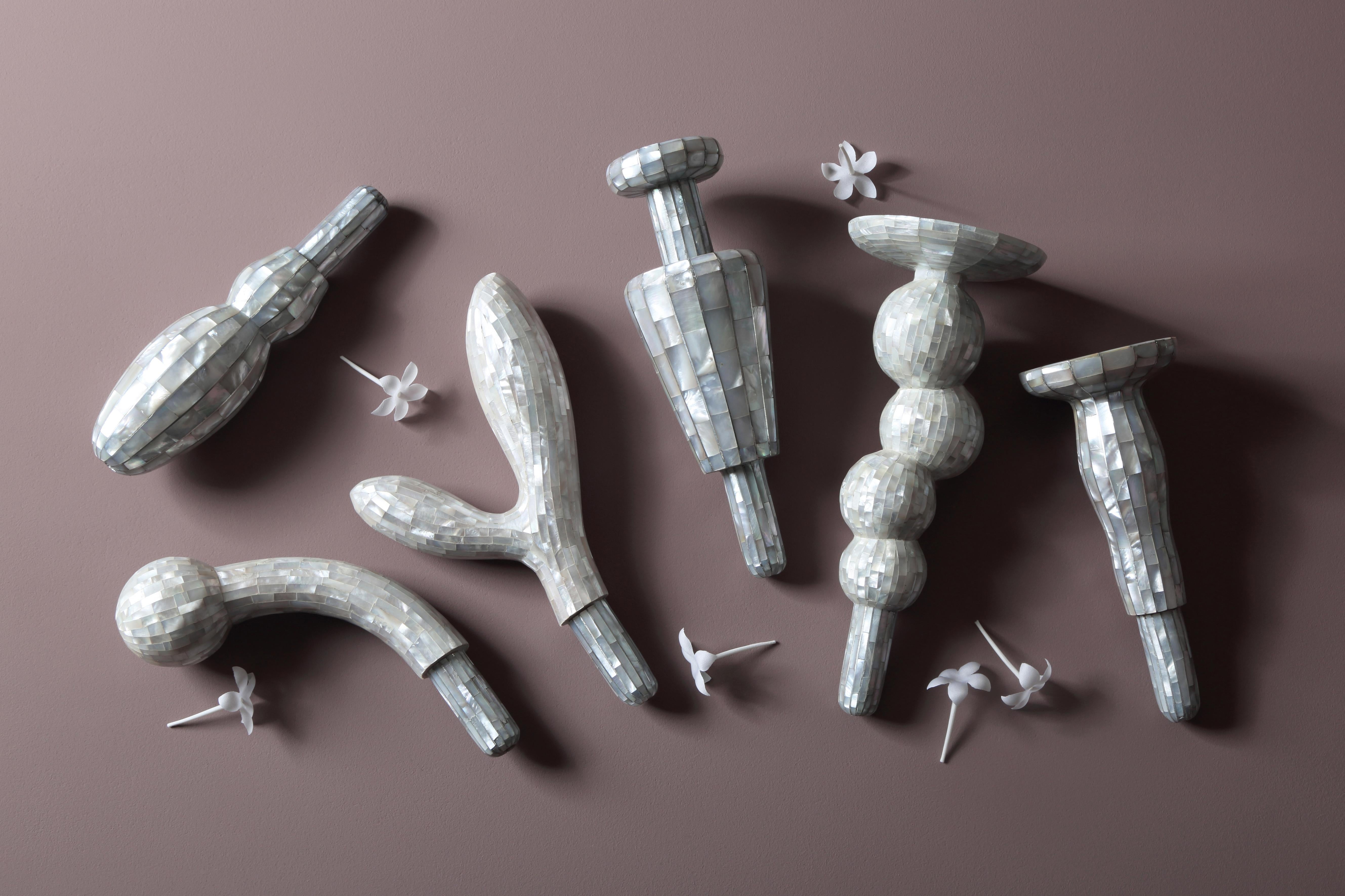 Silver Divine Decadence 2 Multifunctional Object in Aurore Marble by Richard Yasmine For Sale