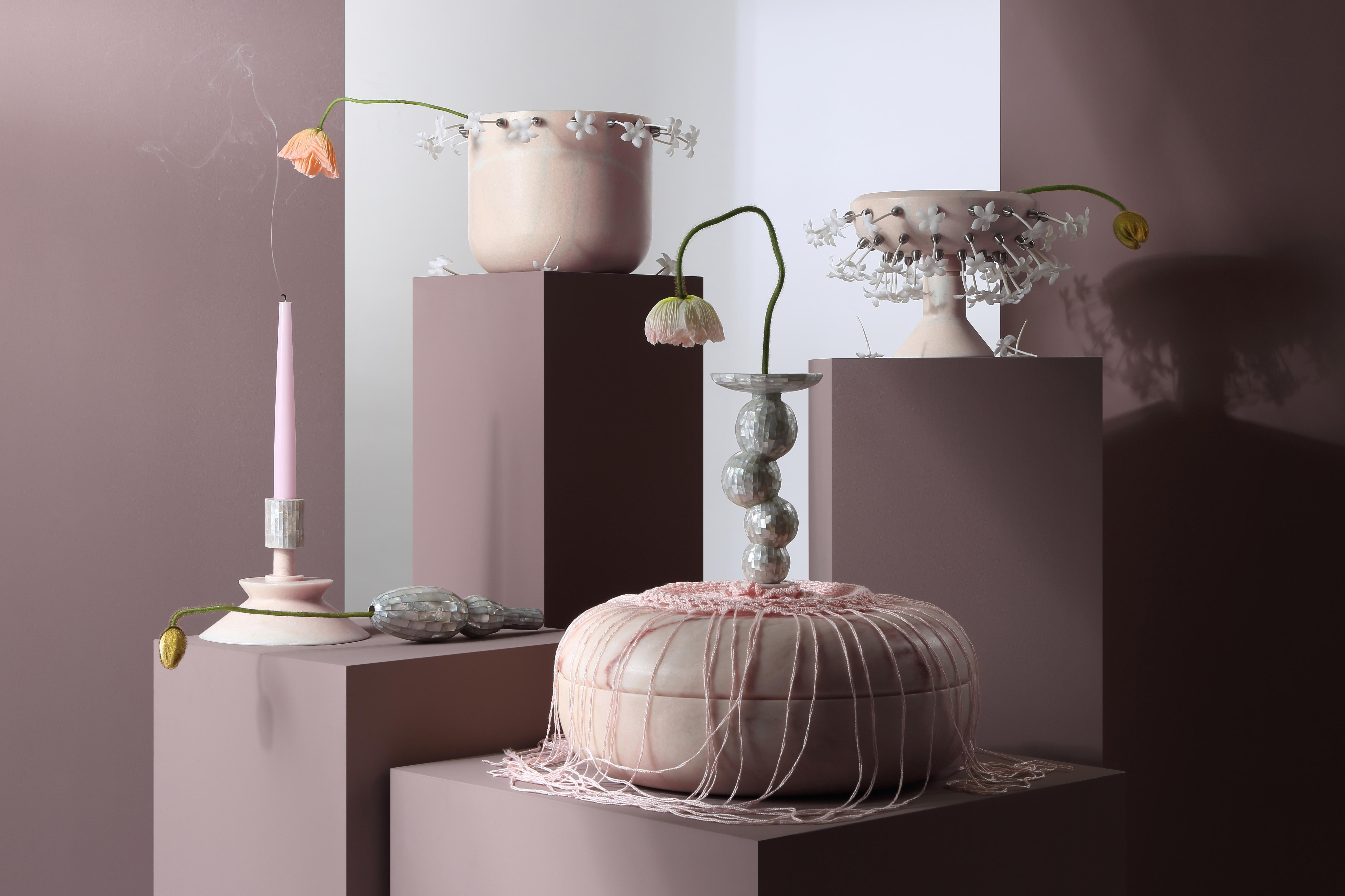 Other Divine Decadence Multifunctional Object in Rose Aurore Marble by Richard Yasmine For Sale