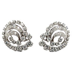 Vintage Divine Earrings with Diamonds in 18 Karat White Gold