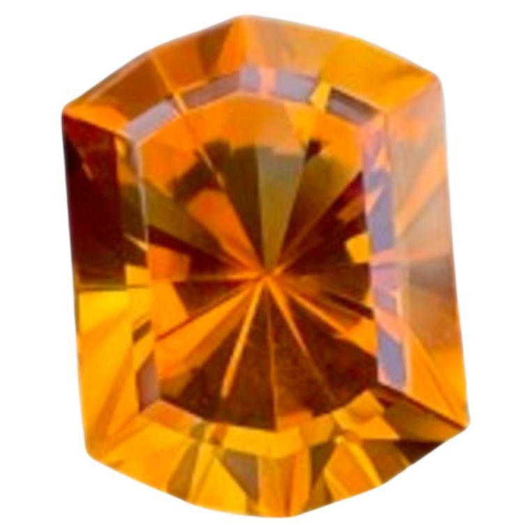 Divine citrine de feu 5,35 carats, pierre précieuse naturelle du Brésil taillée avec précision sur mesure