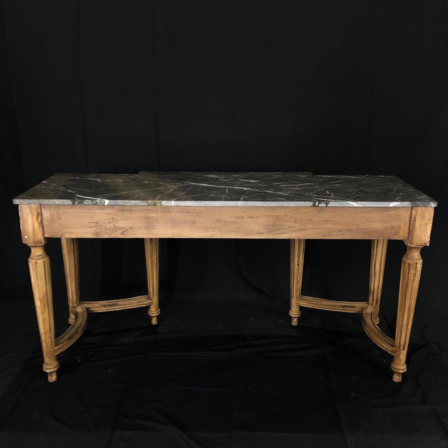 Divine French Louis XVI Style Console Table with Marble Top 8