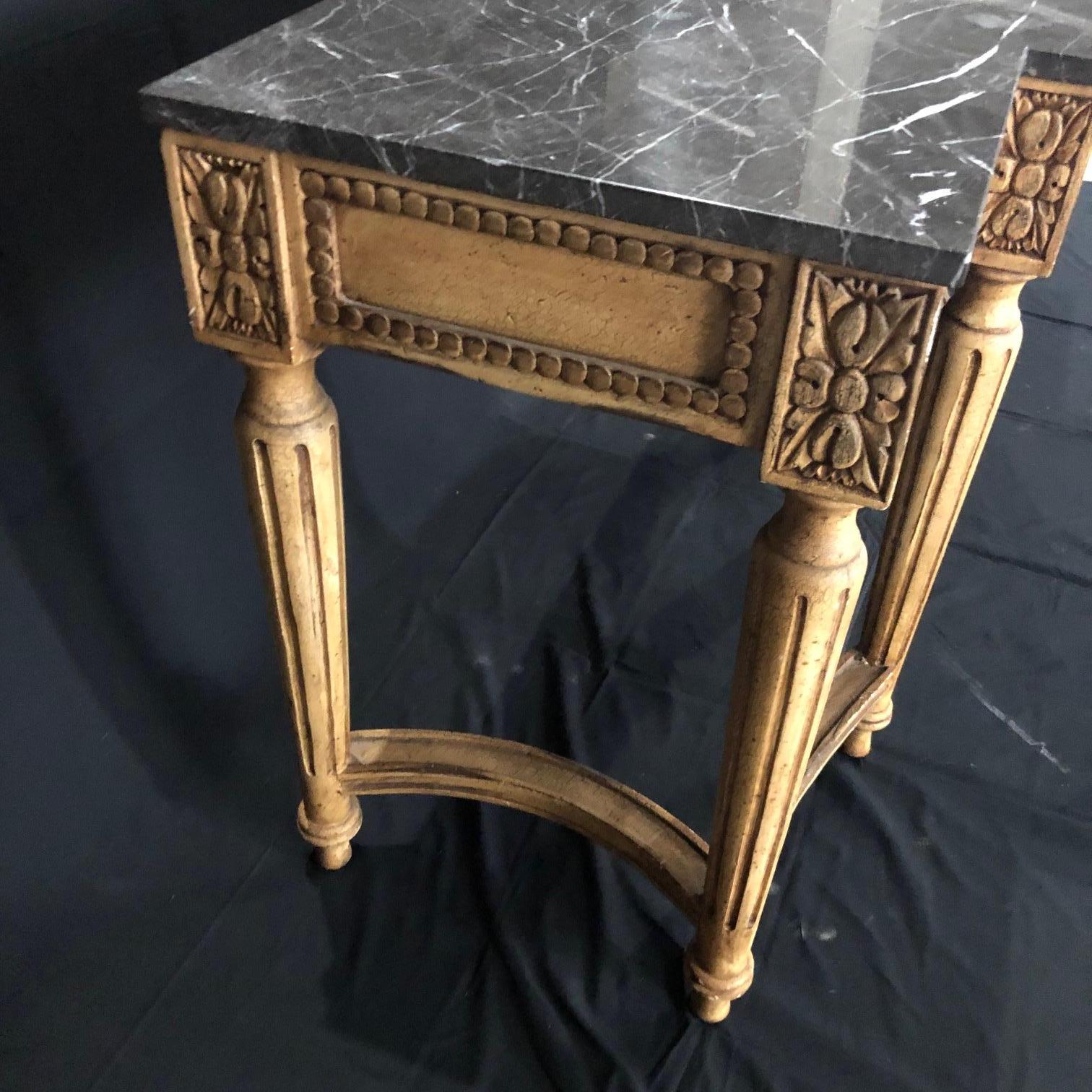 Divine French Louis XVI Style Console Table with Marble Top 1