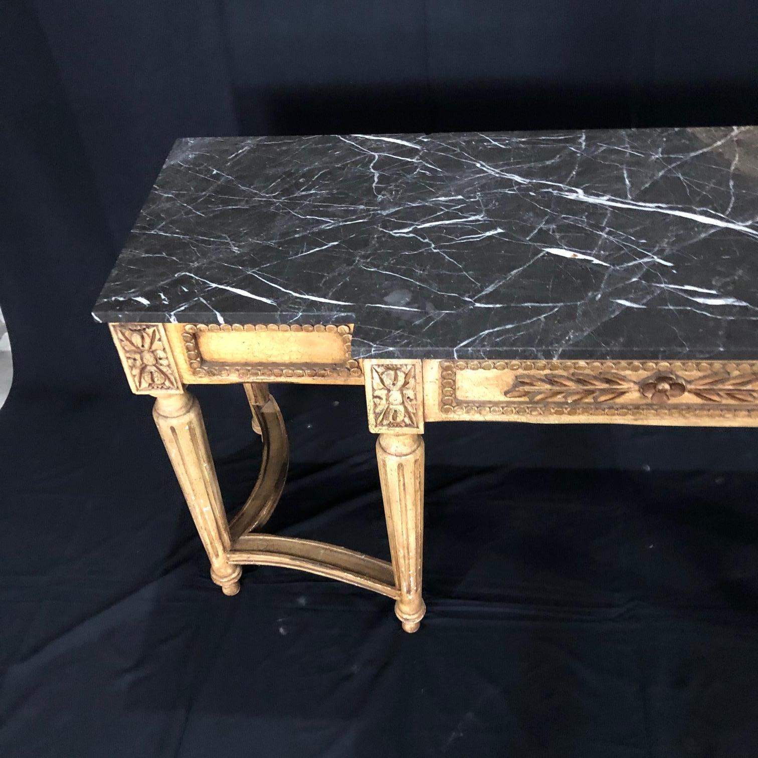 Divine French Louis XVI Style Console Table with Marble Top 5