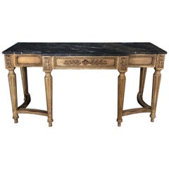 Divine French Louis XVI Style Console Table with Marble Top