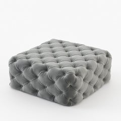 Divine Grey Velvet Pouf