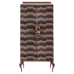 Divine Peacock & Pheasant Purple Feather Armoire