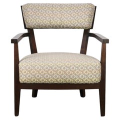 Used Divine Rare Flexform “Sally” Armchair in Wood and Geometric Fabric