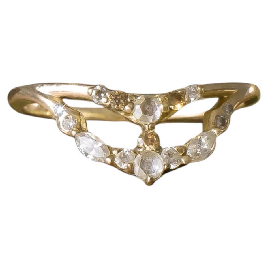 Divine Refractions Snake Ring in 14K Gold & Diamonds by Anastassia Sel Jewelry