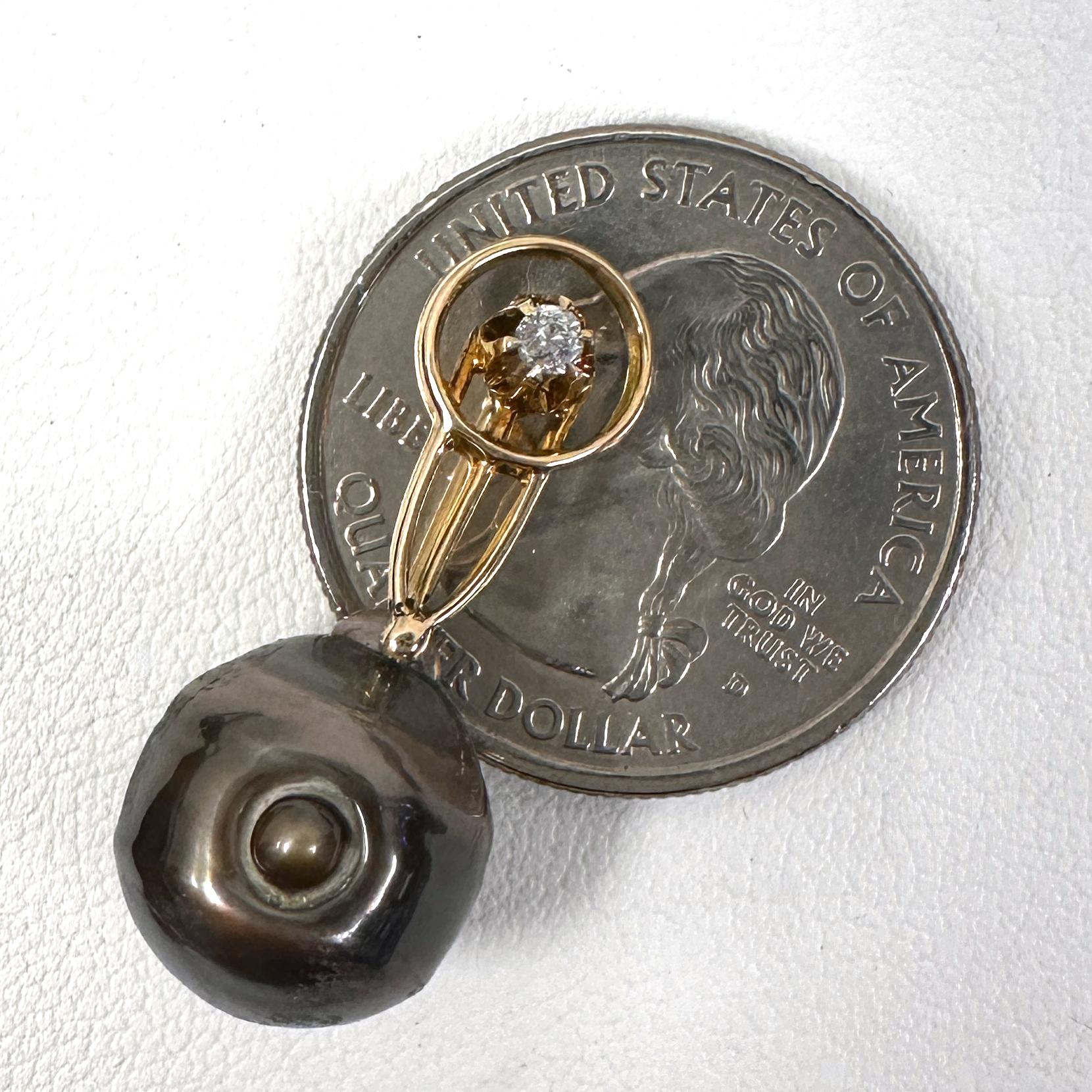 Pendentif en perles noires «Diving Bell » avec épingle à nourrice Art Déco et chaîne à clip en papier en vente 4