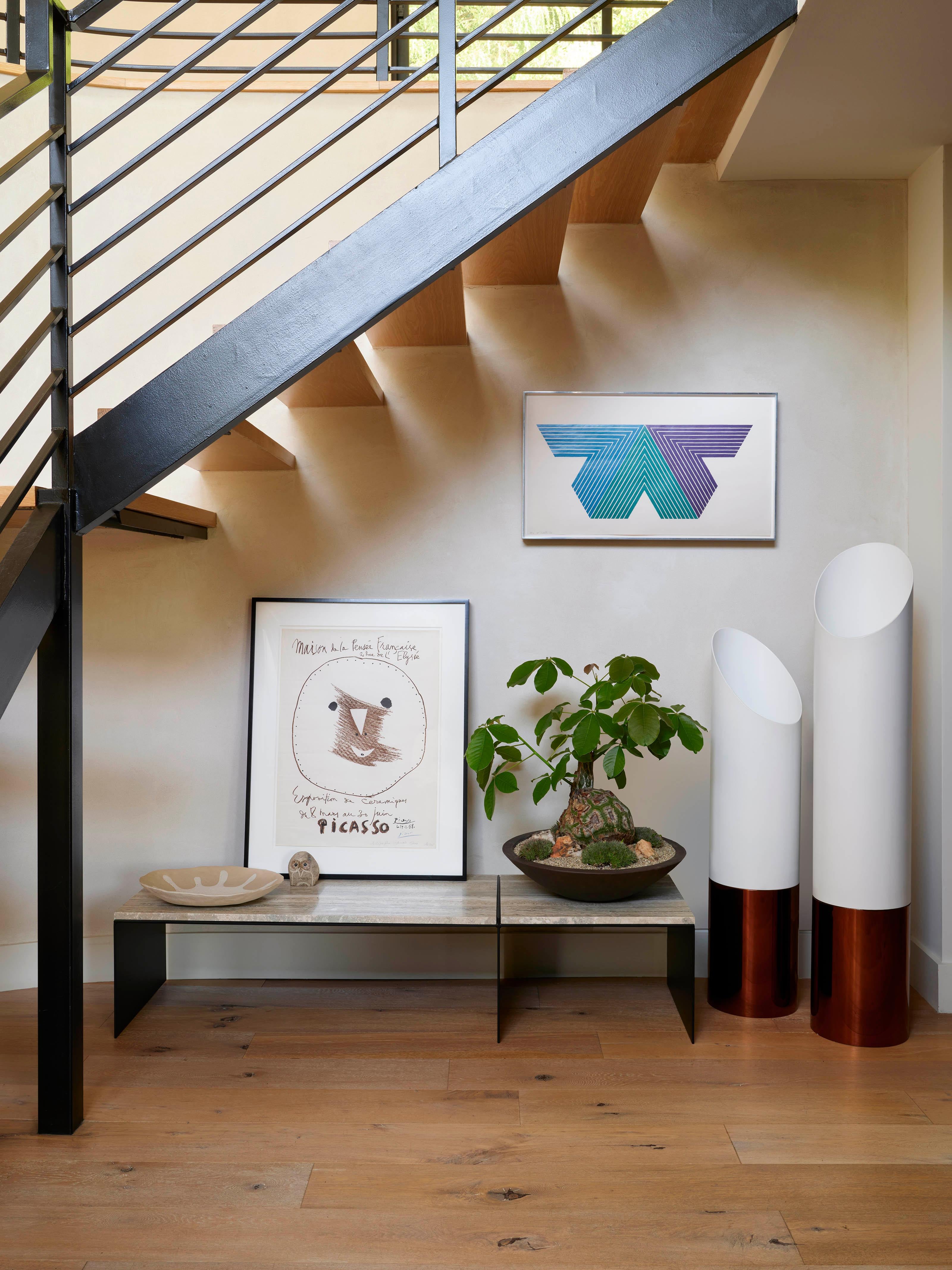 Listed price is for the Division Bench with either a travertine, white carrara, or negro marquna top, and Flat Black or Flat White powder coat base. 

Prices exclude packing / crating, which we be quoted at the time of order placement. 

Collection