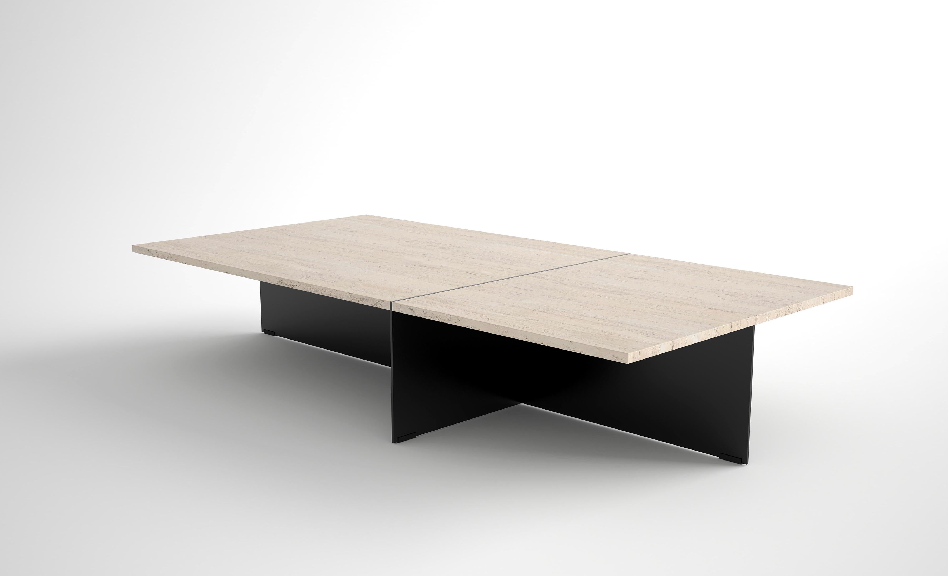 Modern Division Rectangular Coffee Table by Phase Design For Sale