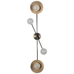 Division Wall Sconce or Flushmount in Oil-Rubbed Bronze, Mesh and Blown Glass