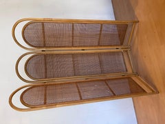 Italienischer Frisiertisch aus Rattan und Korbgeflecht, 1980er Jahre