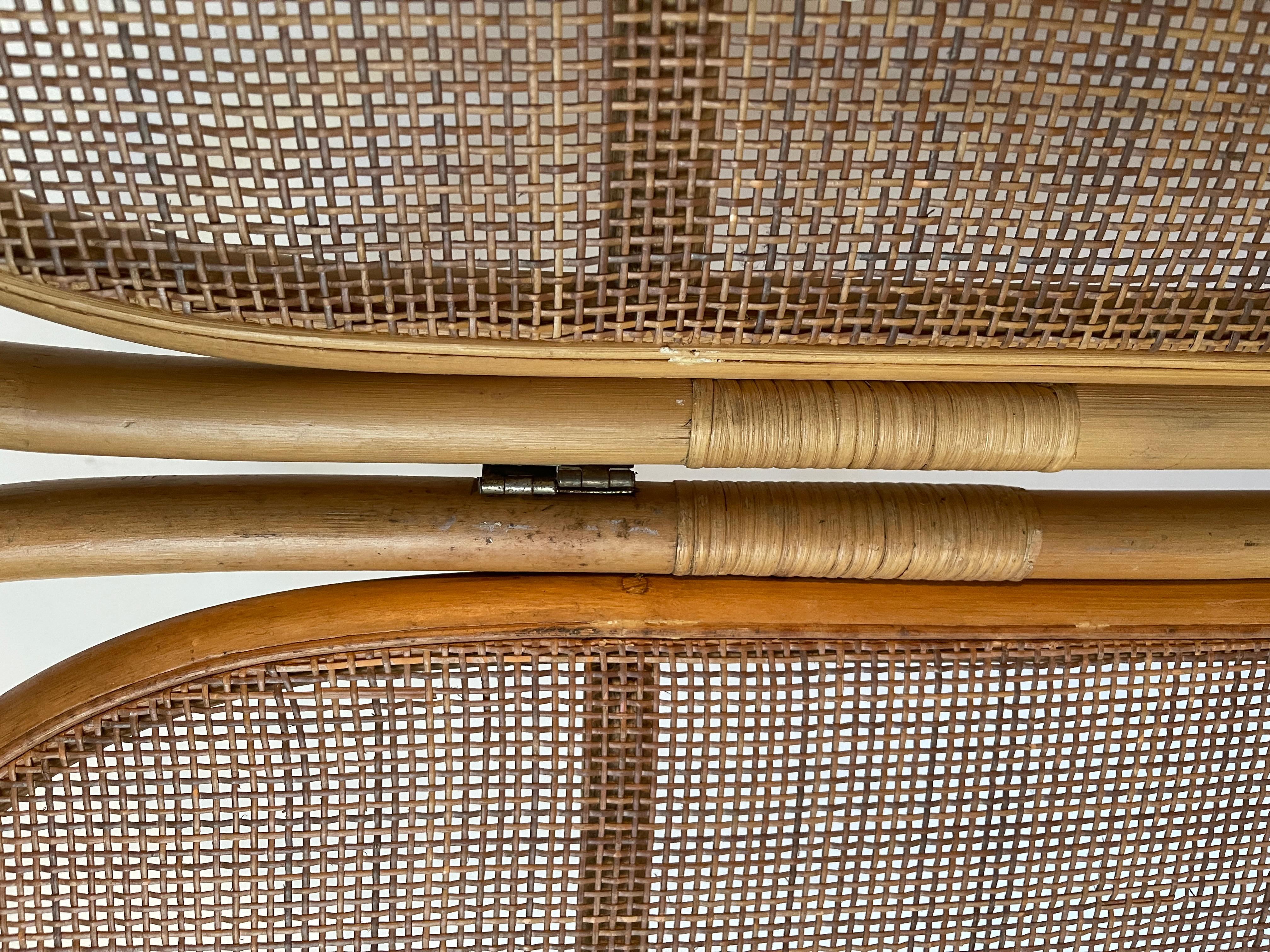Osier Divisirio italiano in rattan e vimini vintage anni '80 en vente
