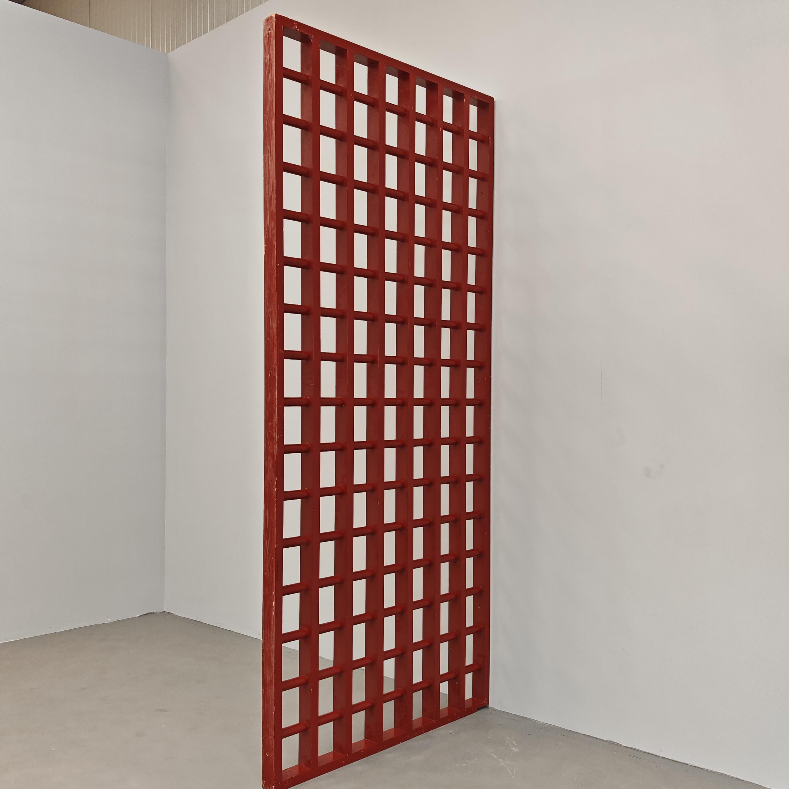 60's/70's divisions red lacquered wood from Italian mansion For Sale 6