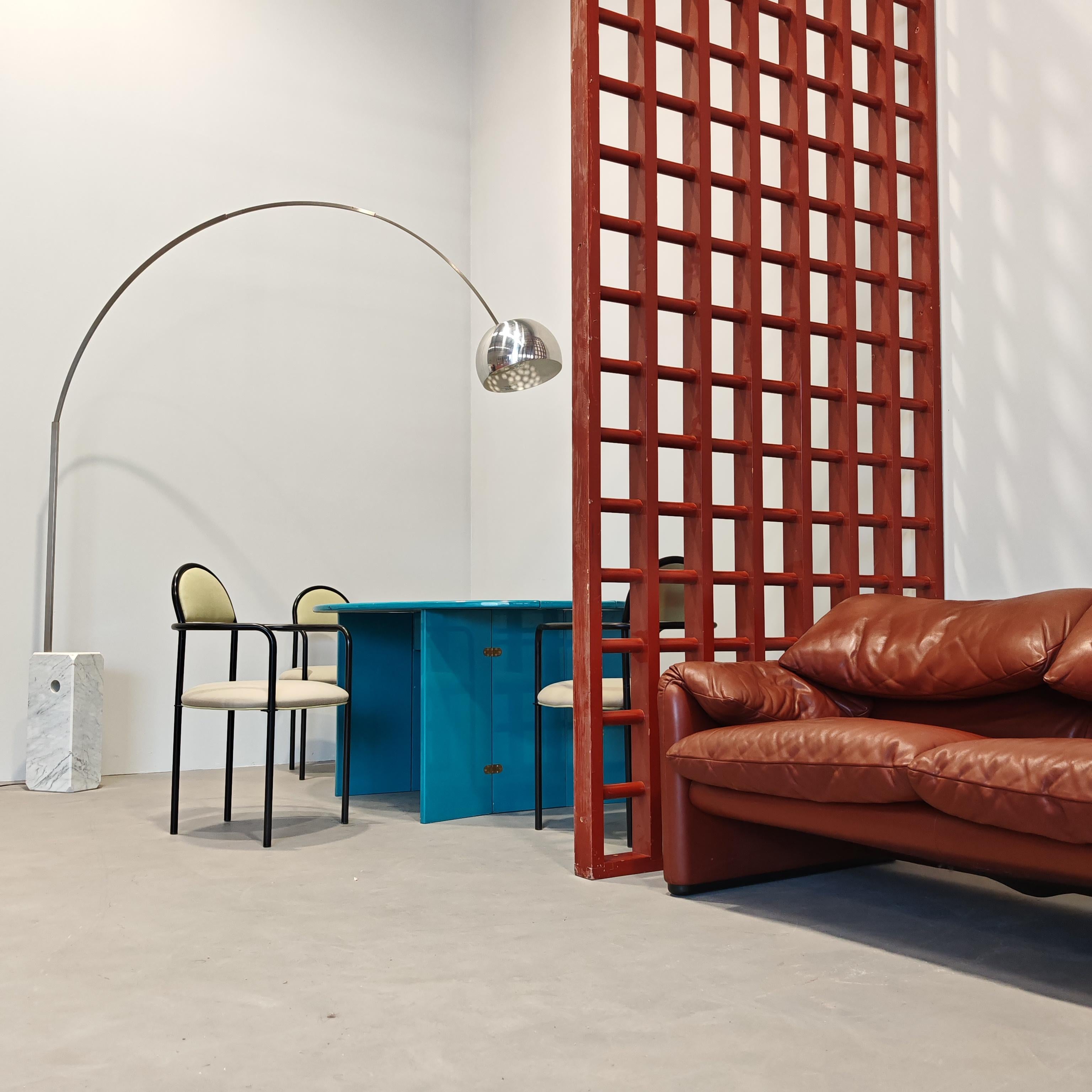 Mid-Century Modern 60's/70's divisions red lacquered wood from Italian mansion For Sale