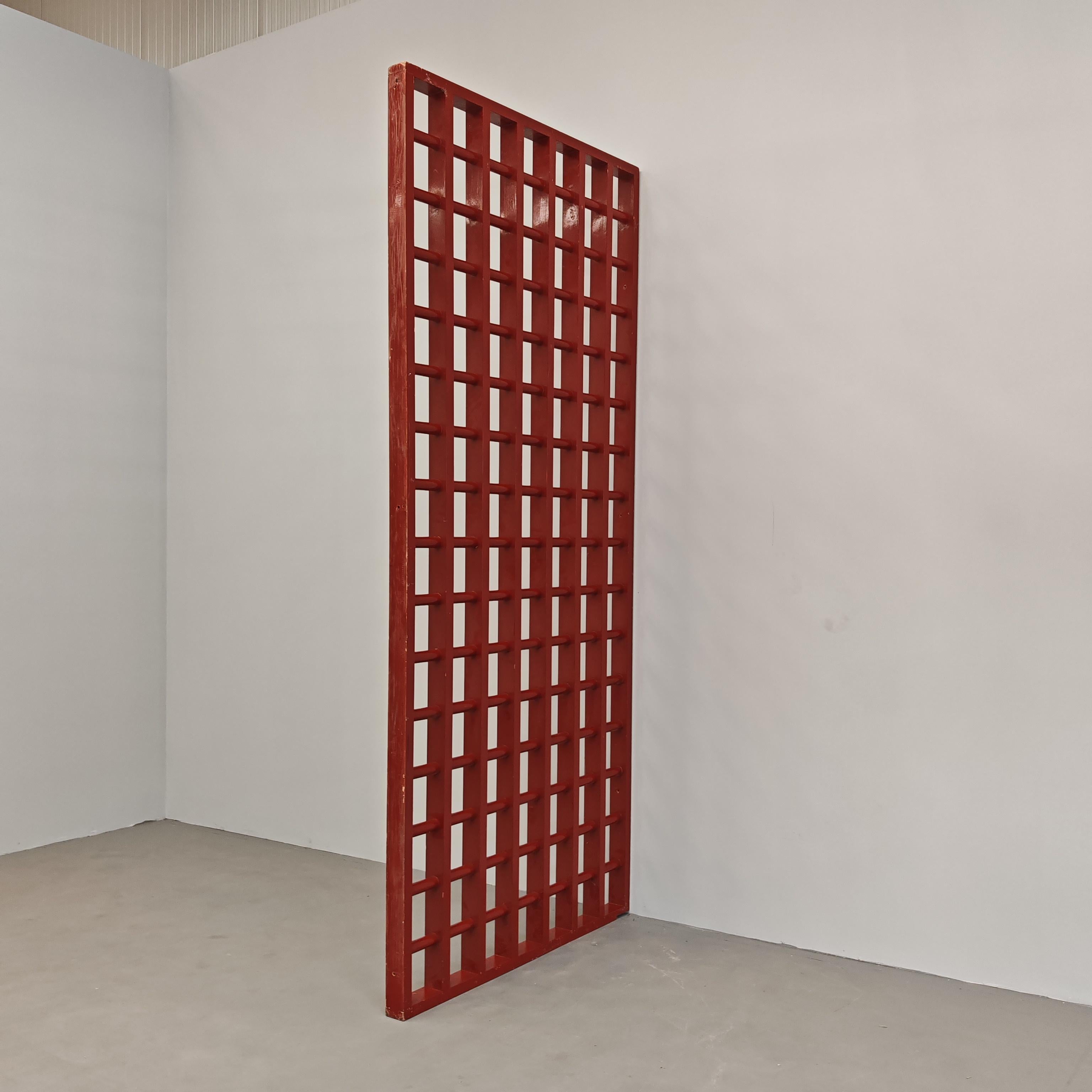 Other 60's/70's divisions red lacquered wood from Italian mansion For Sale