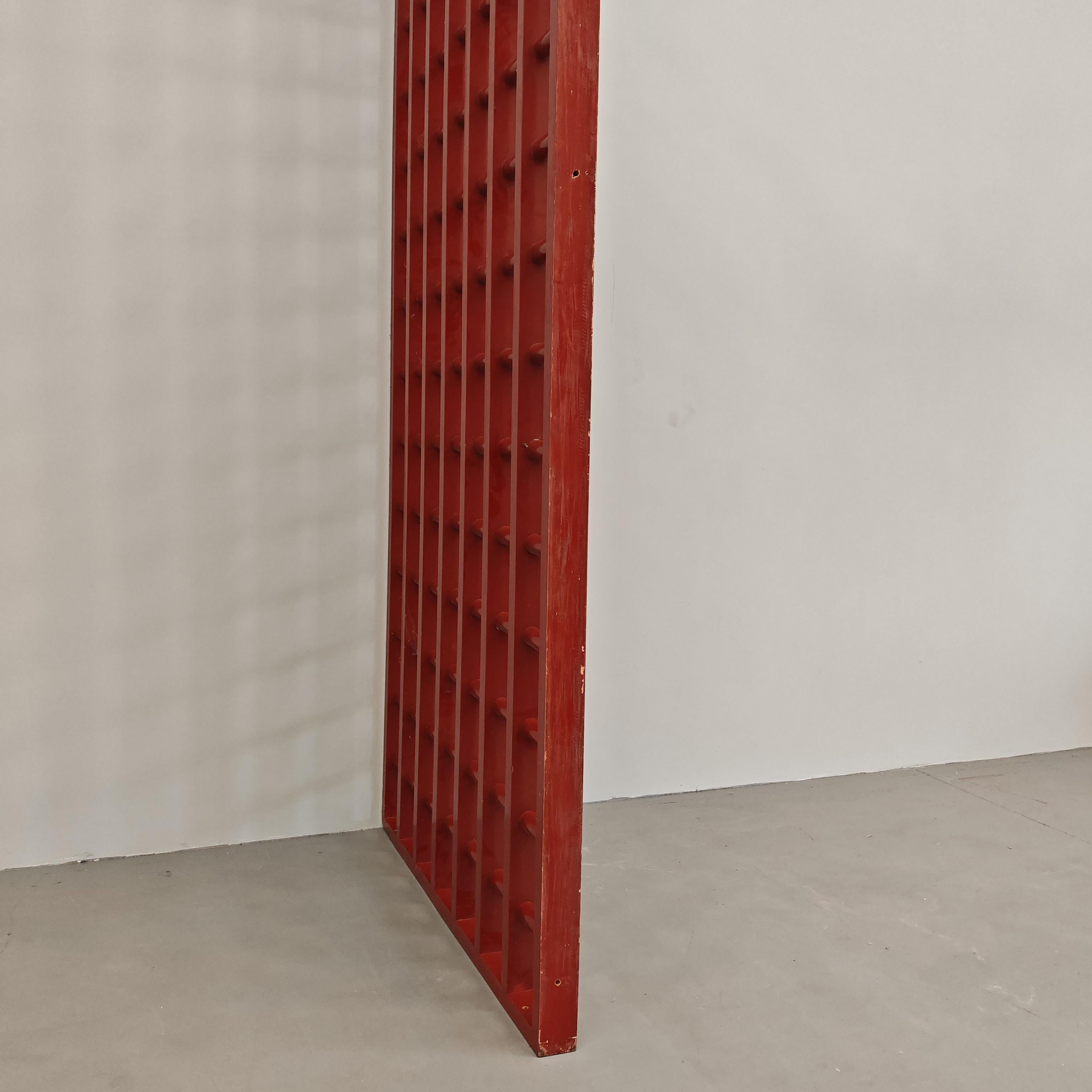 60's/70's divisions red lacquered wood from Italian mansion For Sale 1