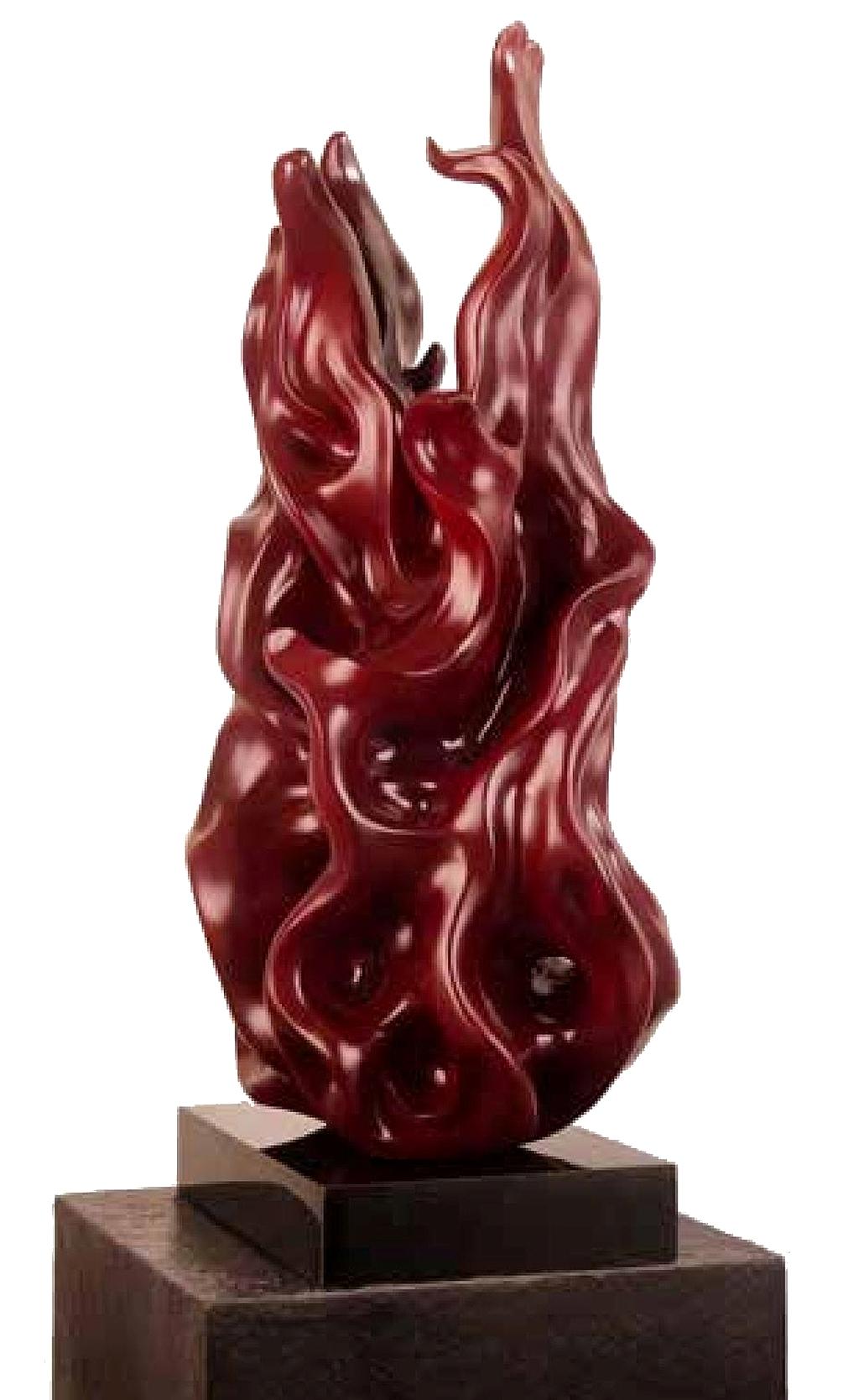 Inner Flame, Enamel Coating over Composite of Stone Glass and Polyester-In Stock - Contemporary Sculpture by Divyendu Anand