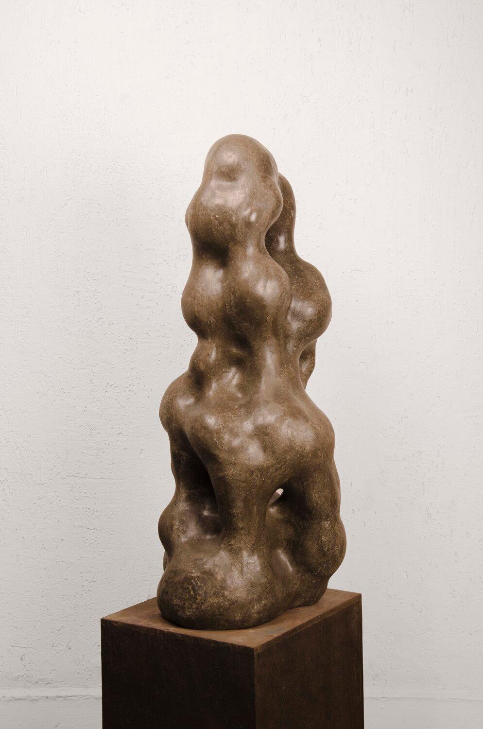 Divyendu Anand - Inseparable, Edition 1 of 9
Oxidised Bronze over Stone Composite Granite Base
H 38 x W 17 x D 16 inches, 2023

Growing up with the thoughts of altruism, idealism and beauty, Divyendu joined NIFT, Delhi after high school. He landed