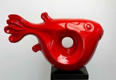 Piscine, Red, Oxidised Bronze Stone Composite Granite by Indian Artist-In Stock
