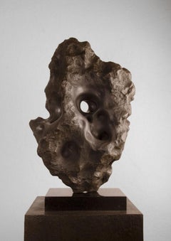 Space Rock, Metal Skin, Composite of Stone Glass, Polyester Resin, Black Marble